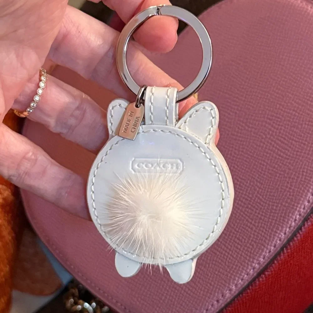 COACH MINK BUNNY VINTAGE HEART SUNGLASSES STACKED LEATHER MINI HANGTAG RARE LNC